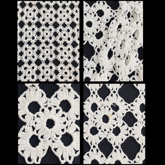 Vintage crocheted, dresser scarf, table runner, doily table linens rectangular - Picture 10 of 10